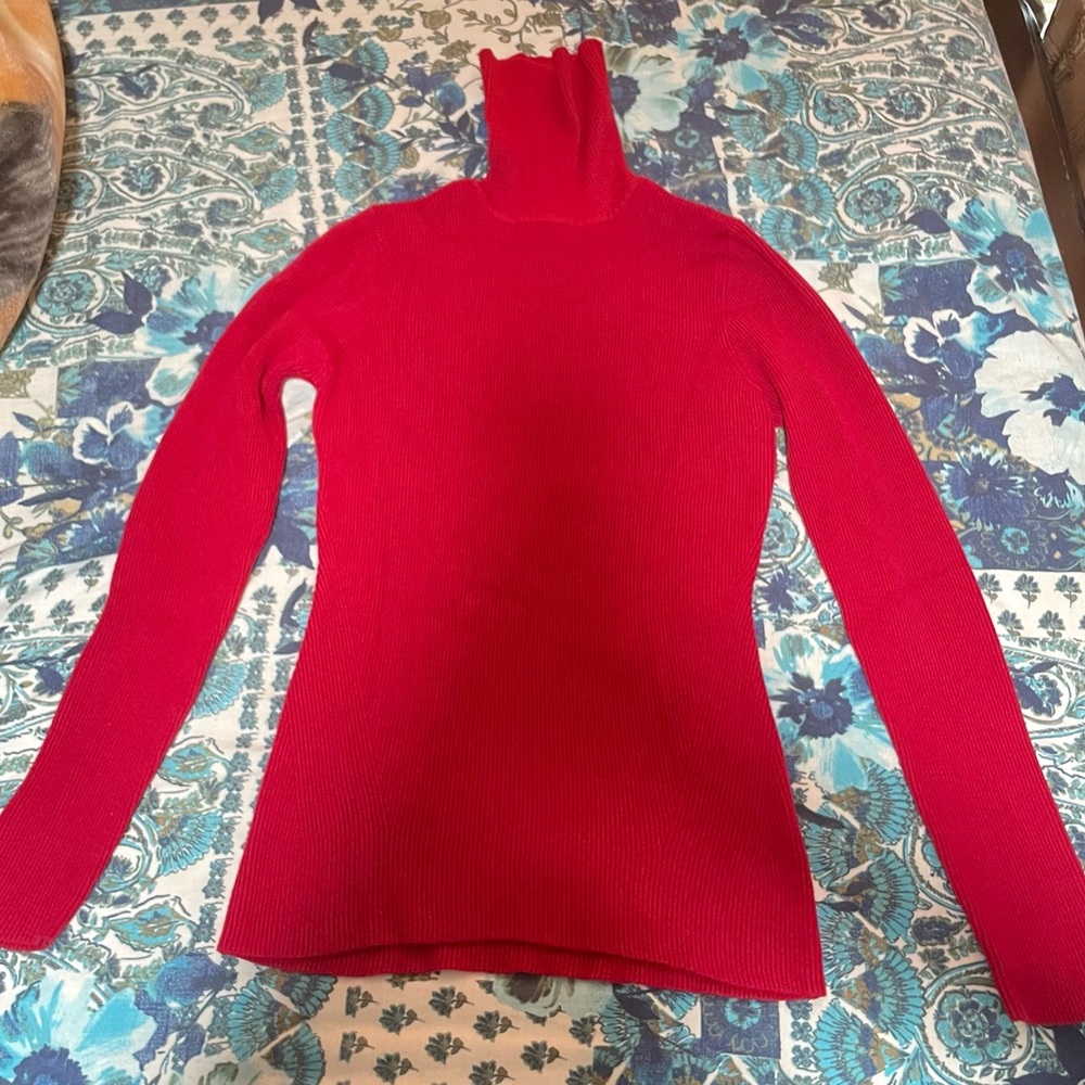 Orvis Vibrant Red Cowl Neck Sweater